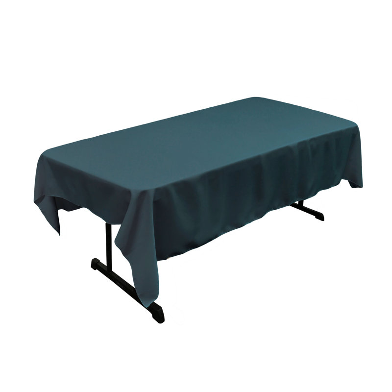 Fisher Rectangular Stain-Resistant Polyester Tablecloth, Dark Teal, 90" x 60"