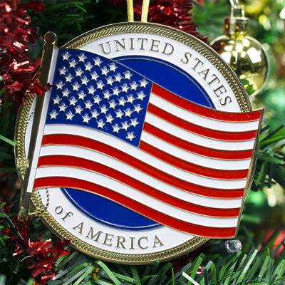 Figurine suspendue de décoration de noël u.s. flag hero series