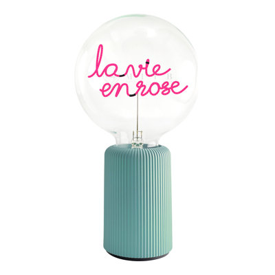 Bulb LA VIE EN ROSE Red with Base Table Lamp PORTABLE Pop Nomad