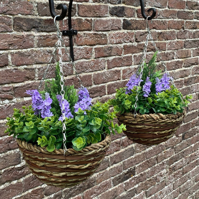 23cm Faux Flowering Topiary in Basket