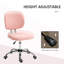 Mignon fauteuil de bureau sans accoudoirs, fauteuil de bureau en tissu polaire Teddy, fauteuil de bureau
