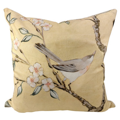Tamara Day for StyleCraft Golden Branch Songbird Perched Pillow Pillow - Multicolor - 24" x 24"