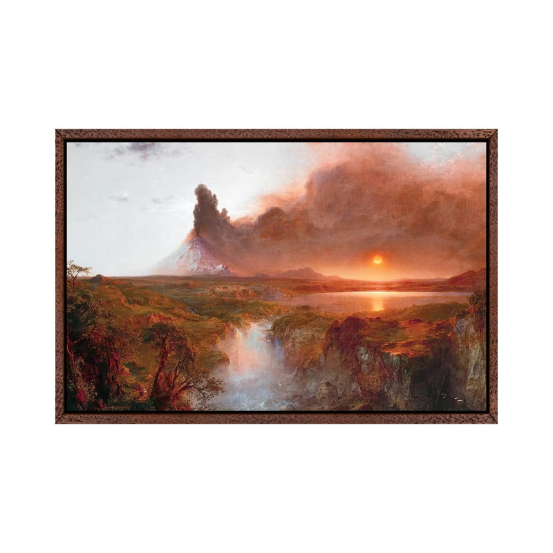 Cotopaxi, 1862 by Frederic Edwin Church - Painting on Canvas, Classic Brown Wood Framed, 45.72cm H x 66.04cm W x 3.81cm D