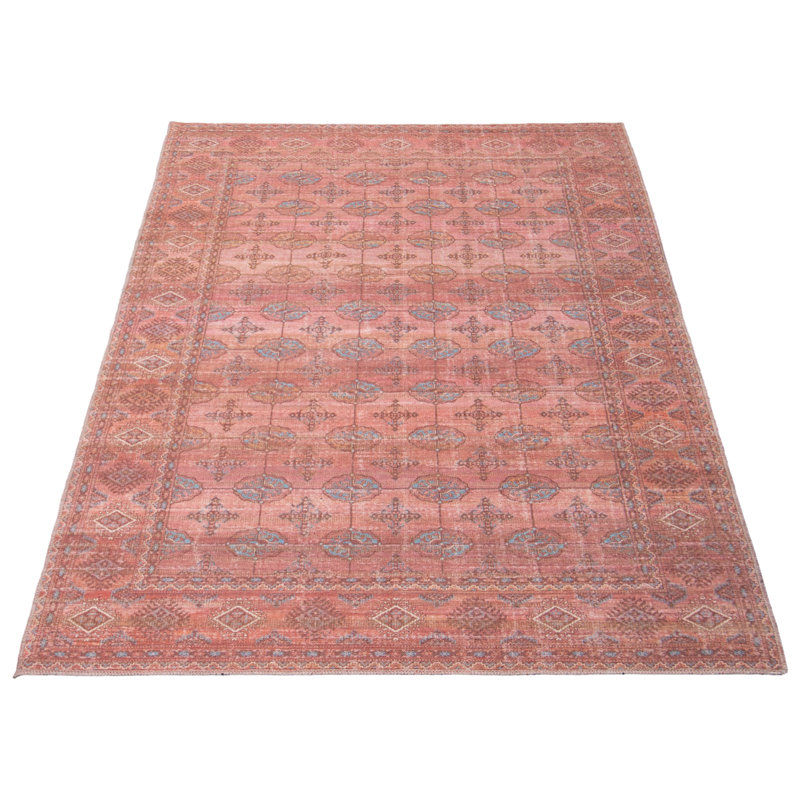 Tapis rouge à tissage plat Jaicen, Rectangle 5 pi 1 po x 7 pi 11 po