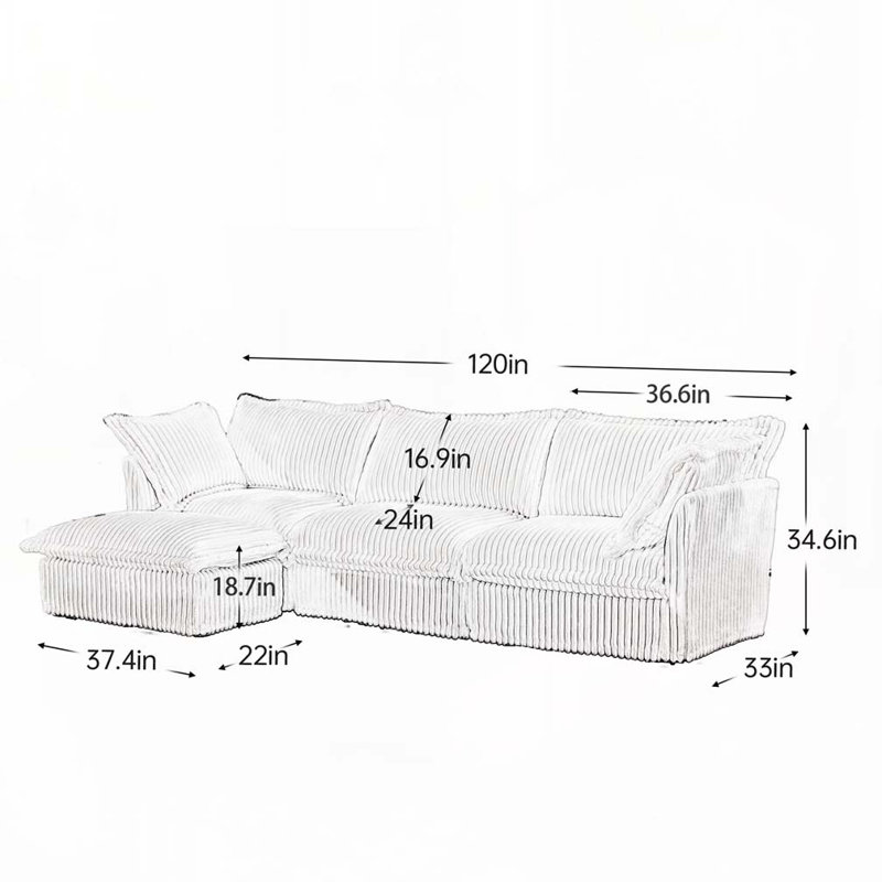 Canapé 3 places avec accoudoirs souples, assise profonde et repose-pieds, Vert