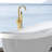 Gold Freestanding Bathtub Shower Faucet - Solid Construction, Full Spray Brushed With Portable Hand Quality Metal