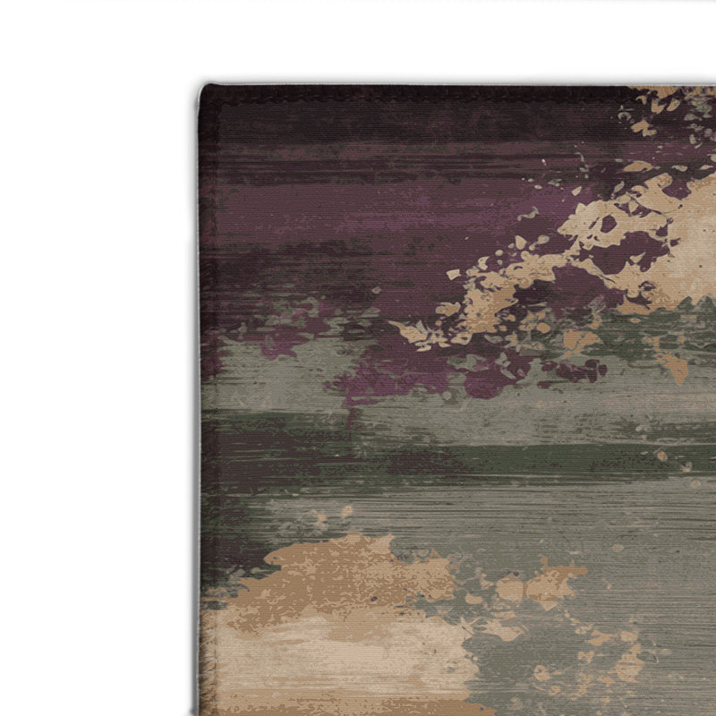 Watercolor Black Indoor and Outdoor Area Rug, Rectangle 8' x 10'