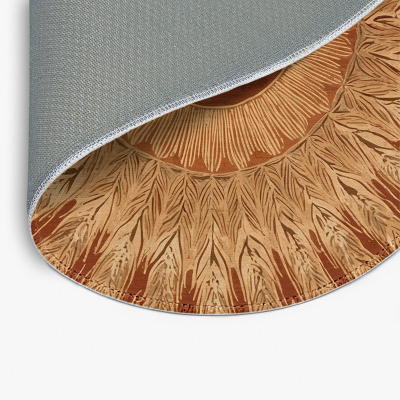 Tapis d'intérieur et d'extérieur brun Nature, Rond 5 pi