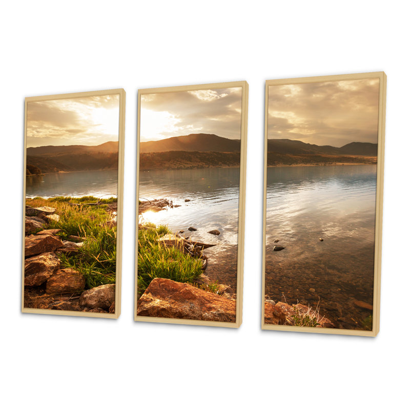 «Sunny Day In Green Forest Meadow», ensemble de 3 reproductions d'art encadrées sur toile, H 28 po x l 36 po x P 1 po