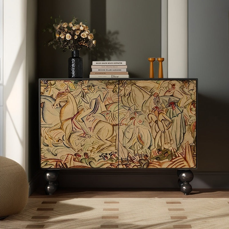 Armoire d'appoint en bois Vintage Art, Noir