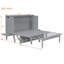 Grand lit escamotable avec port USB et tablettes amovibles de chaque côté, gris-128998826