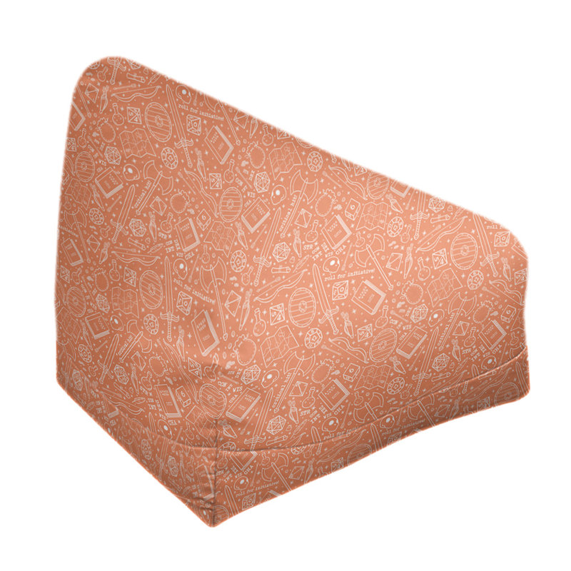 Leffel Bean Bag, No Fill, Orange/Ivory, 120" H x 2" W x 60" D