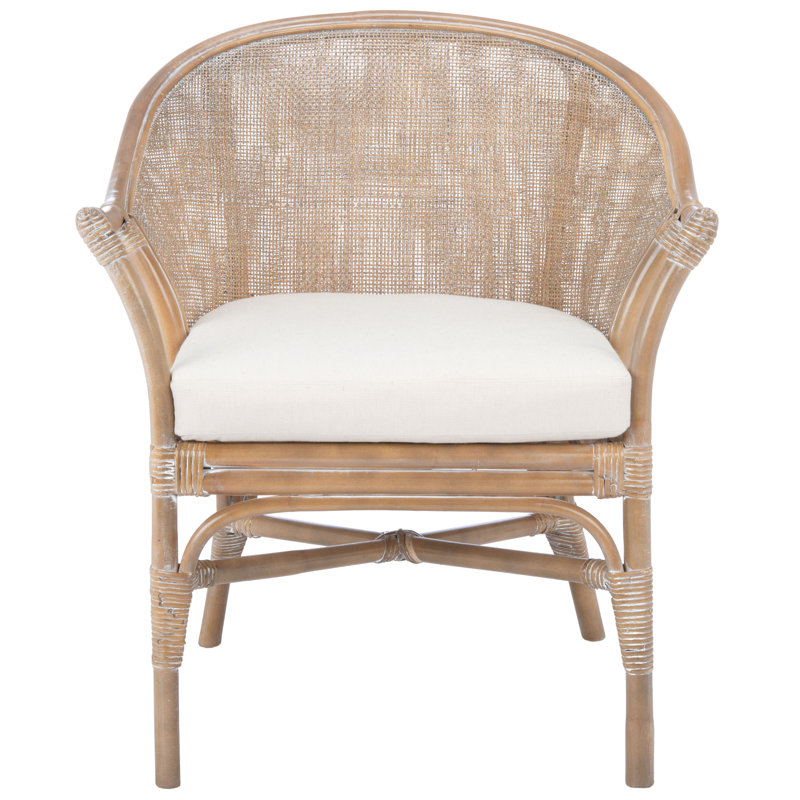 Chaise avec accoudoirs en lin Lucia, Gris