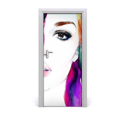 Abstraction Woman Door Decal