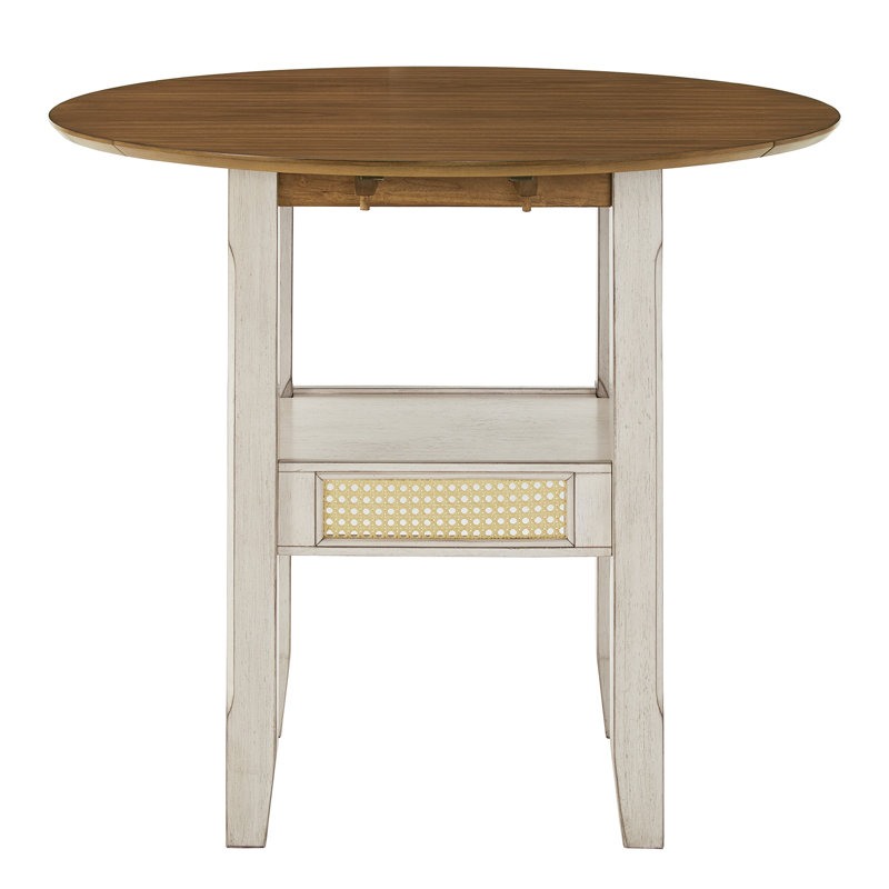 Pulukan Counter Height Drop Leaf Dining Table, Standard Height (30.19" Height), White