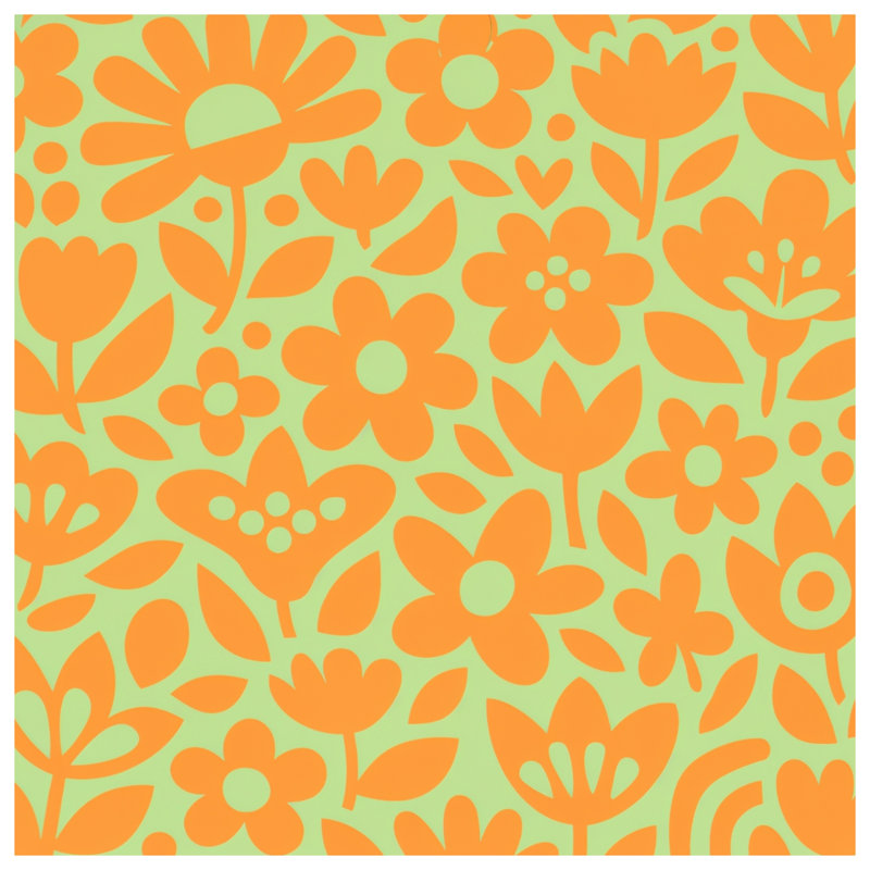 Rideaux de douche orange à motif floral très longs, 70in W x 84in H