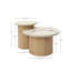 Ensemble de 2 tables basses rondes avec dessus en faux travertin