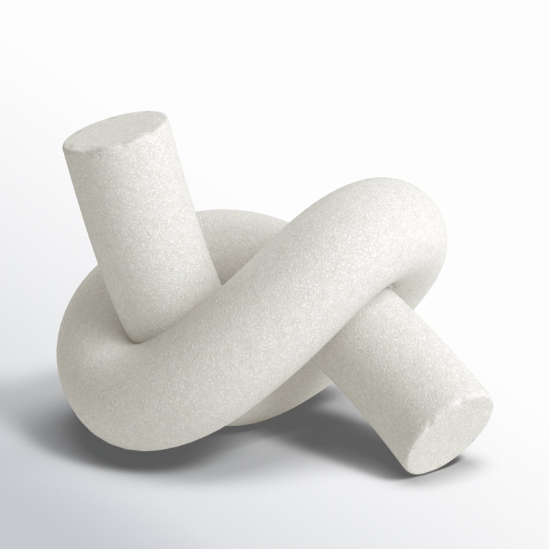 Artiana Resin Large Knot Sculpture Decorative Object, 9" H x 7" W x 6" D, White