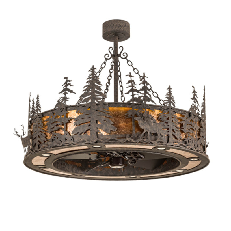 Elk At Dusk Downrod Ceiling Fan