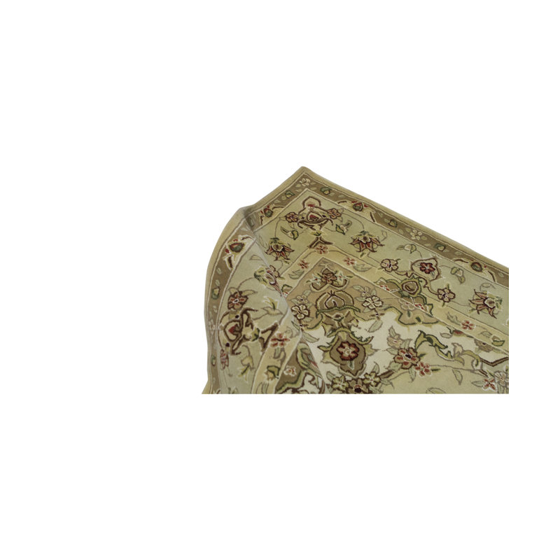 Hand-Knotted High-Quality Gold and Light Green Area Rug