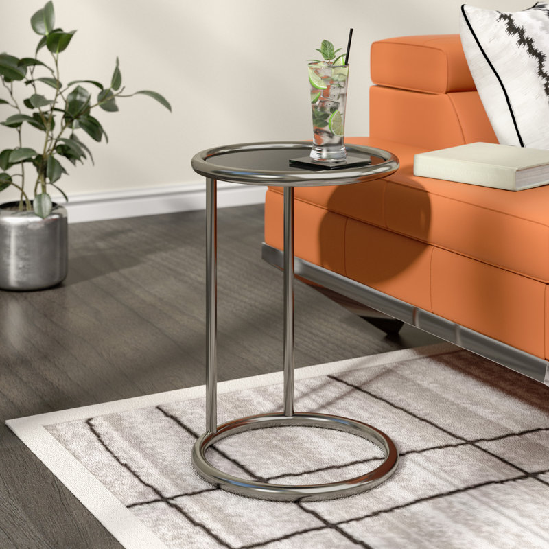 Arlo Glass Top End Table, Black