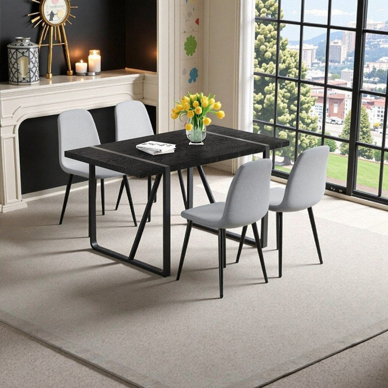 Ivy Bronx 55-Inch Rectangular Dining Table Set With Textured Top And ...