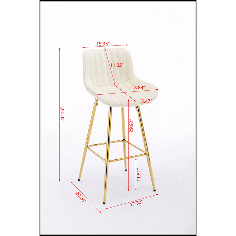 Ensemble de 2 tabourets de bar modernes en velours avec repose-pieds chromé et patins de protection du sol, parfait pour la cuisine et les bars