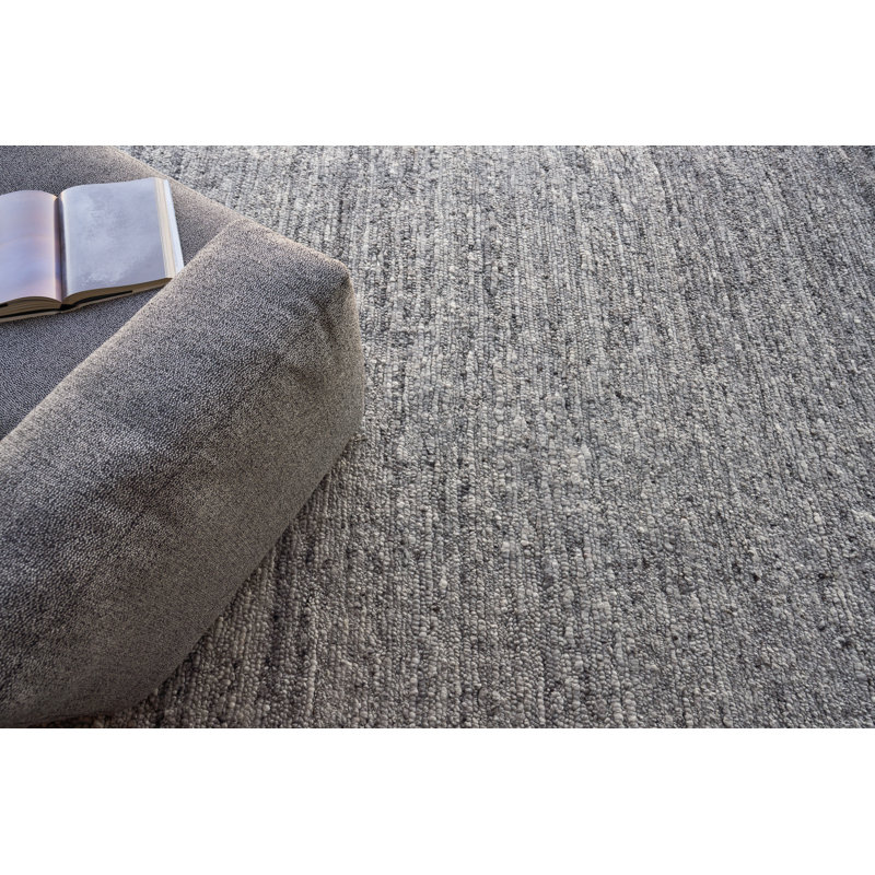 Borelli Wool Area Rug in Light Gray, Rectangle 6' x 9'