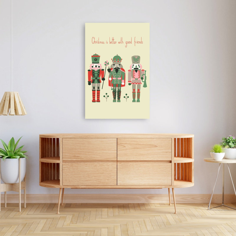 Casse-noisette de Noël, amis rétro, impression d'art rétro, H 48 po x l 32 po