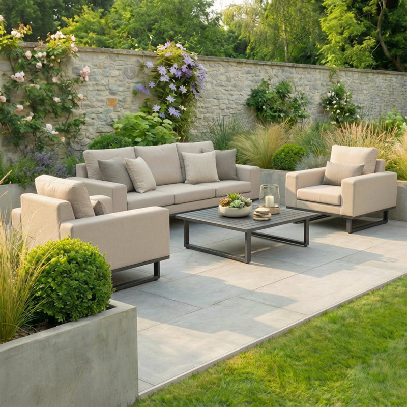 Carnmore 3 Seat Sofa Set Zinc, Grey, Oatmeal