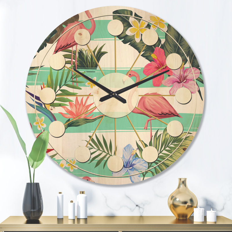 Horloge murale en bois tropical, Grand