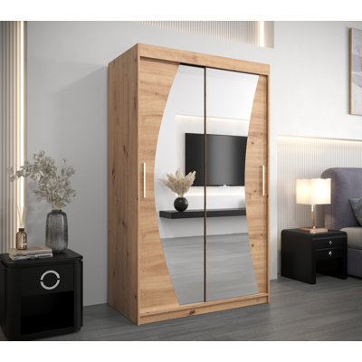 Aamira 2 Door Solid + Manufactured Wood Wardrobe