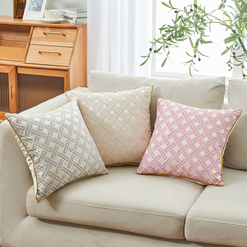 Housse de coussin en chenille 18 po, Café