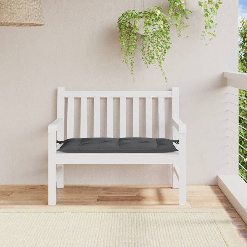 Coussin de banc de jardin Ebern Designs, L 39,4 po x P 19,7 po, Mélange anthracite