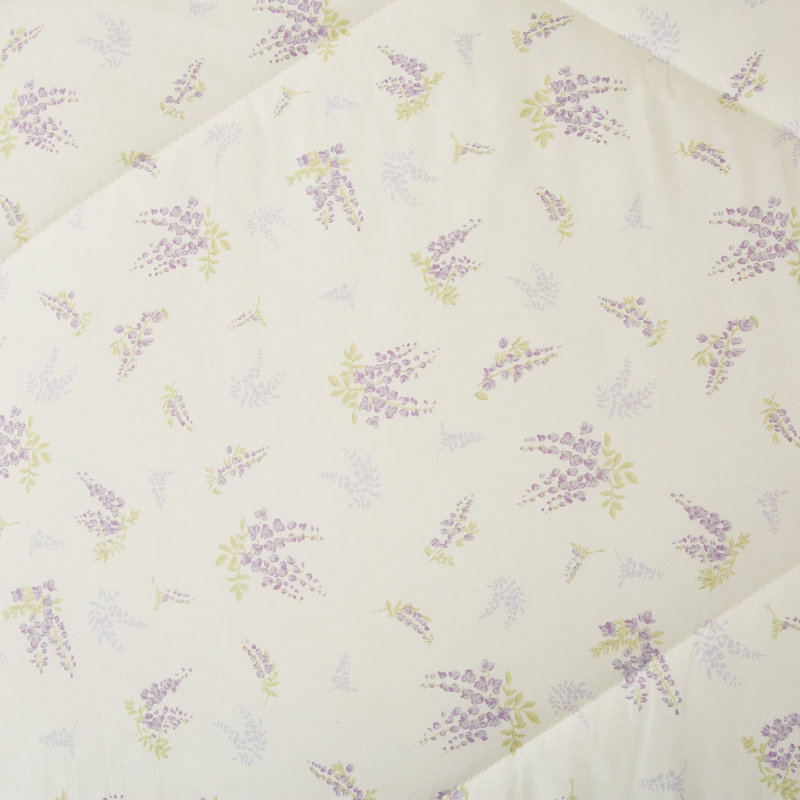 Microfiber Floral Print Comforter Set, Full Comforter + 2 Pillowcases, Beige Floral