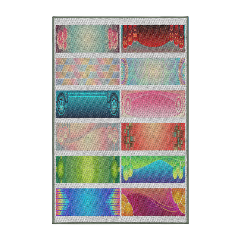 Tapis à pois blanc cassé / rose, Rectangle 2 pi x 5 pi