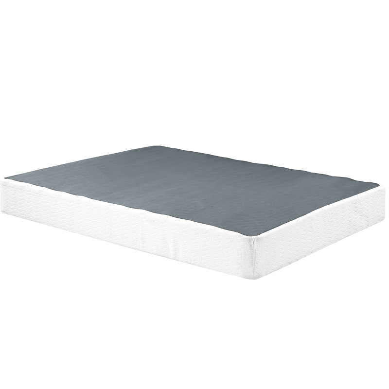 Grand matelas texturé recouvert de tissu texturé - structure en métal noir 12 lattes de soutien Capacité de 700 lb Assemblage facile Base de 8,5 po avec hauteur