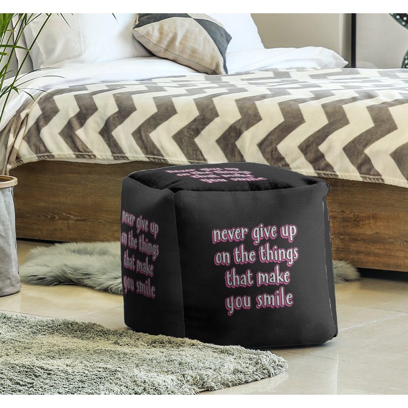 Upholstered Ottoman, Pink