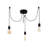 Industrial Black Chandelier, Adjustable Height, Metal Body, 40W Max, 39.4 x 2.4 inches, 40.2 inches Tall, Base Plate: 6.3 inches Diameter | Perfect for Nostalgic & Modern Decor | IP20 Rated for Indoor Use-732816070