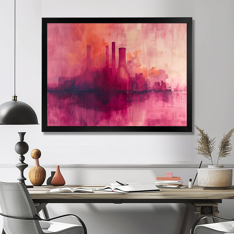 Décoration murale plante mauve à impulsion mauve - centrales électriques, Métal métal, H 34 po x l 44 po