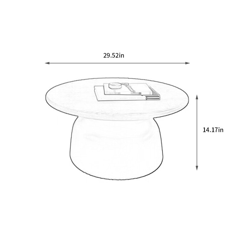 Table basse ronde en bois massif Wabi-sabi