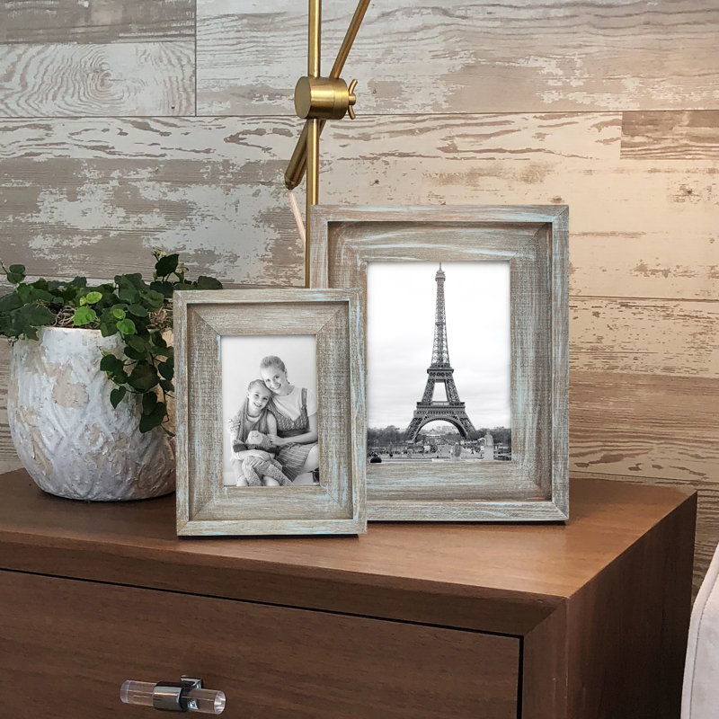 Lameer Solid Wood Picture Frame, Rustic Brown