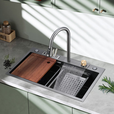 29.5'' L Drop-In Single Bowl Stainless Steel Kitchen Sink