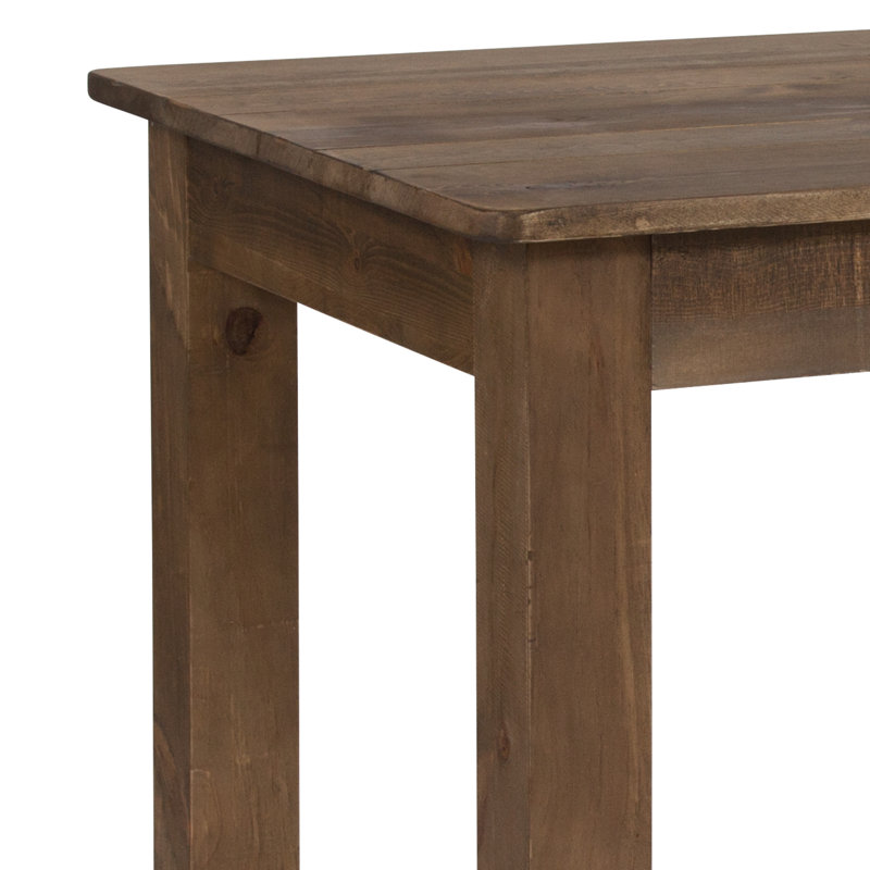 Dejon Rectangular Solid Pine Farmhouse Dining Table, 30"W x 46"L, Antique Rustic