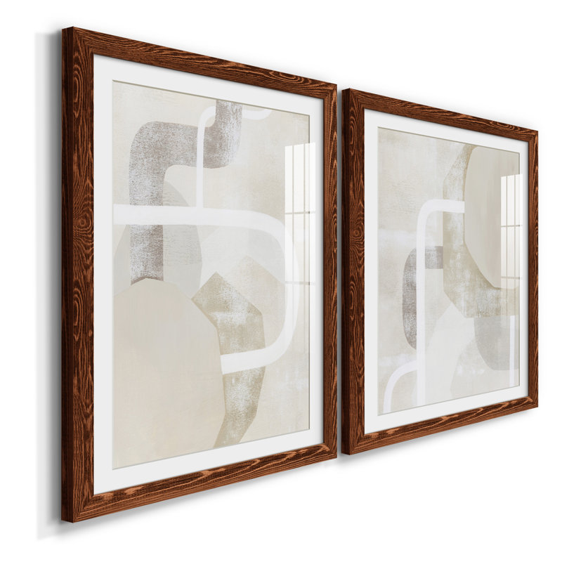 " Quiet Affection I " 2 - Pieces, 43.5" H x 31.5" W x 1" D, Maple Framed
