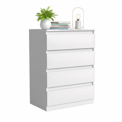 4-Drawer Dresser, 32" Storage Chest For Small Spaces, Anti-Tip Included