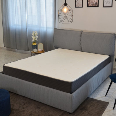 8 in. Queen Size Pocket Spring Hybrid Mattress Bed in a Box, Soft Euro Top Gel Memory Foam Mattress, White/Gray
