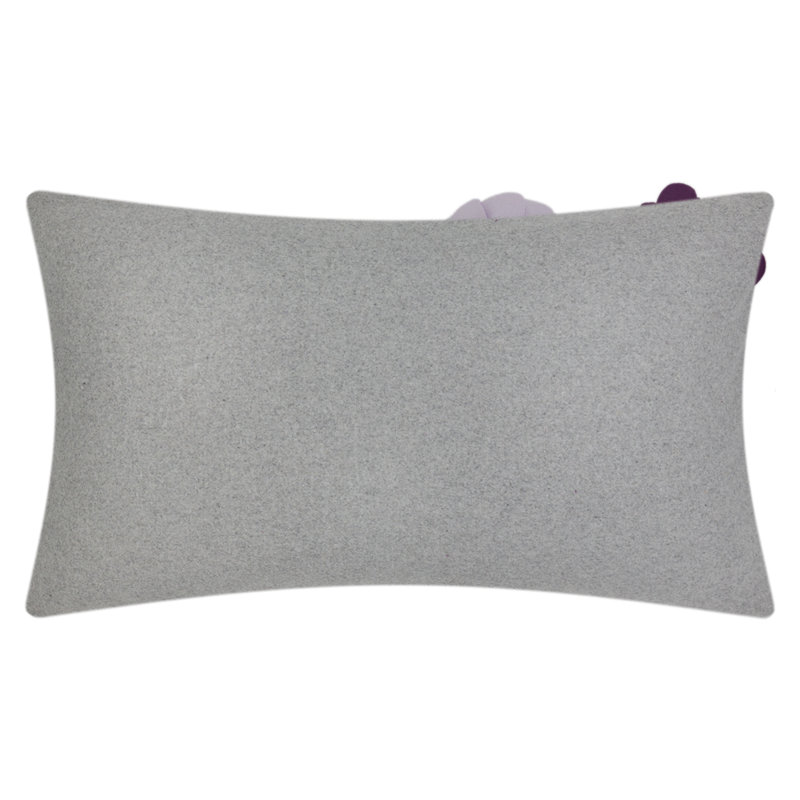 3D Floral Throw Pillow Cover Handmade Flower Pillow Case Decorative Cushion Cover Home Décor 12 x 20, Light Purple