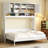 Queen Size Wall Murphy Bed With Ample Storage Space And Chevron Stripes
