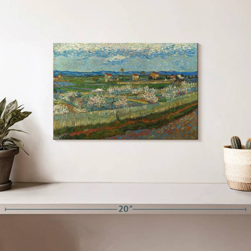 Alvord Peach Trees In Blossom, 8" H x 12" W